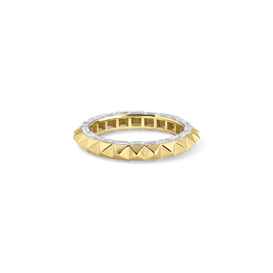 Pyramid and Pavé Baguette Diamond Finger Ring