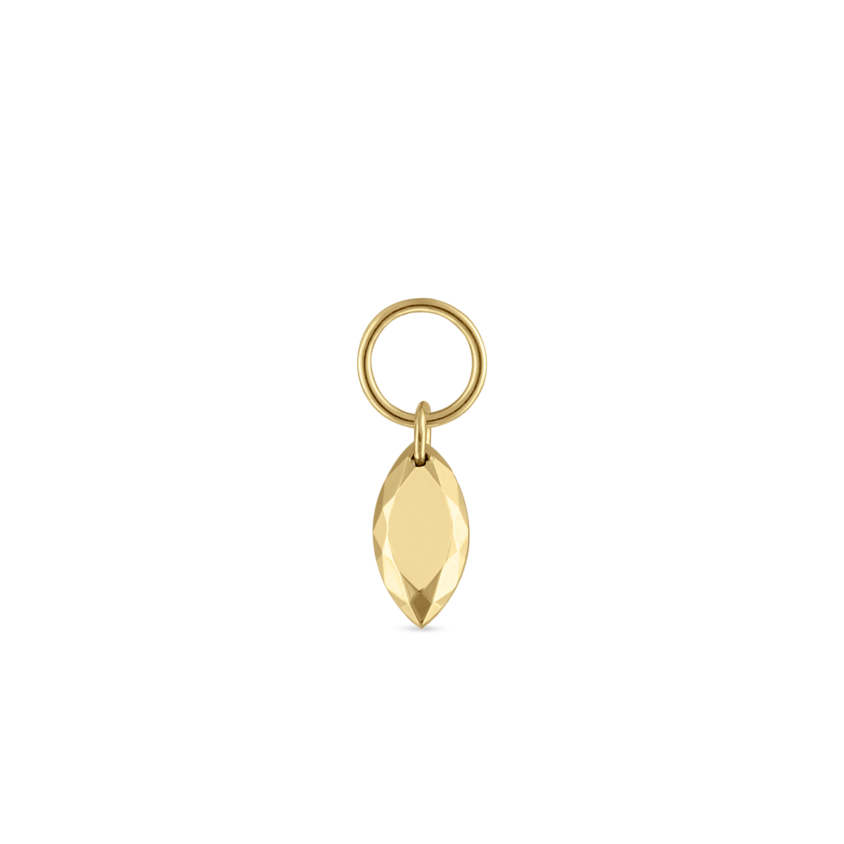 Faceted Gold Marquise Charm