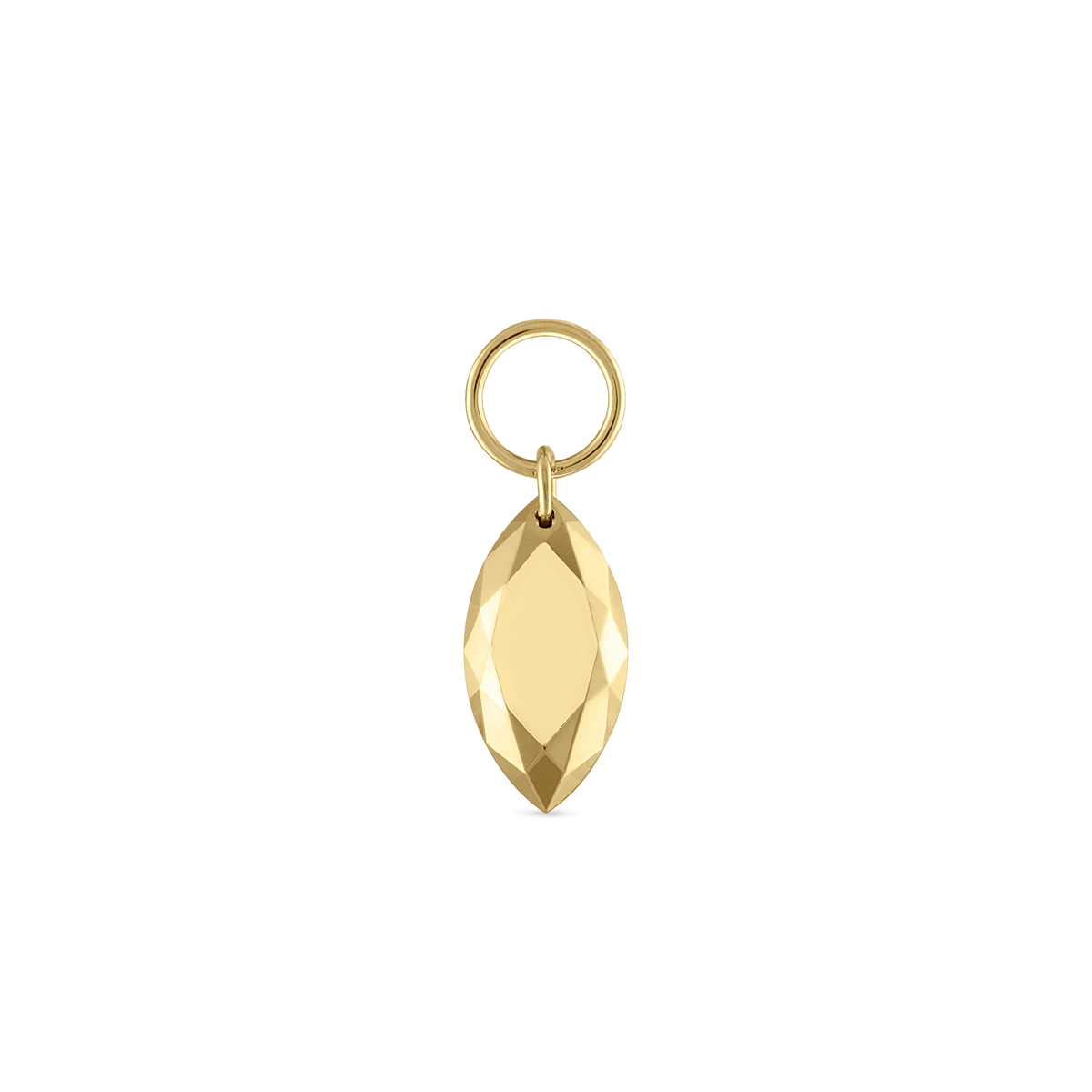 Faceted Gold Marquise Charm