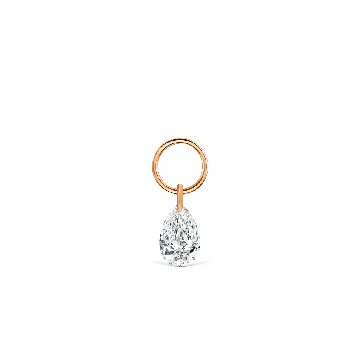 Pear Floating Diamond Charm