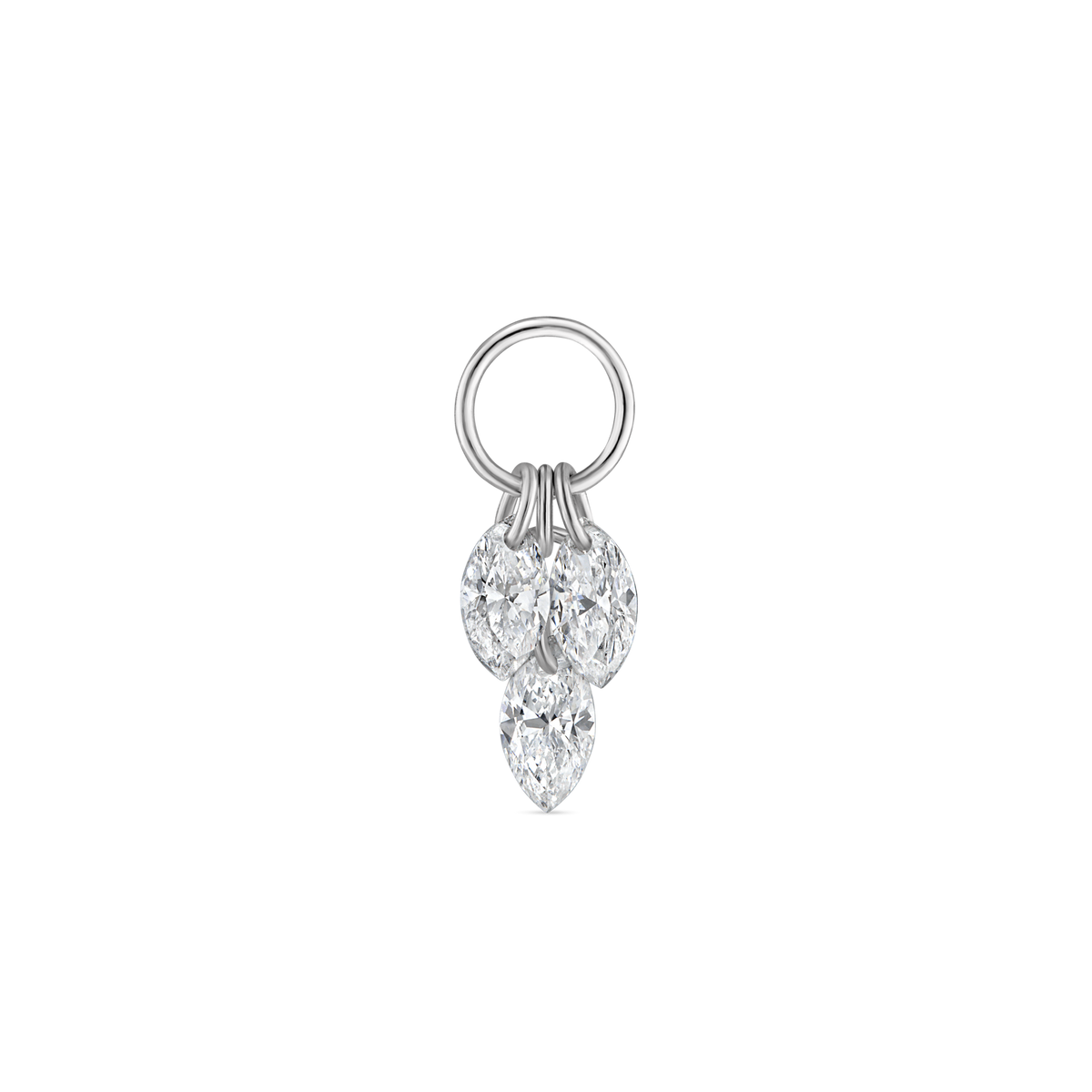 Floating Diamond Plume Charm
