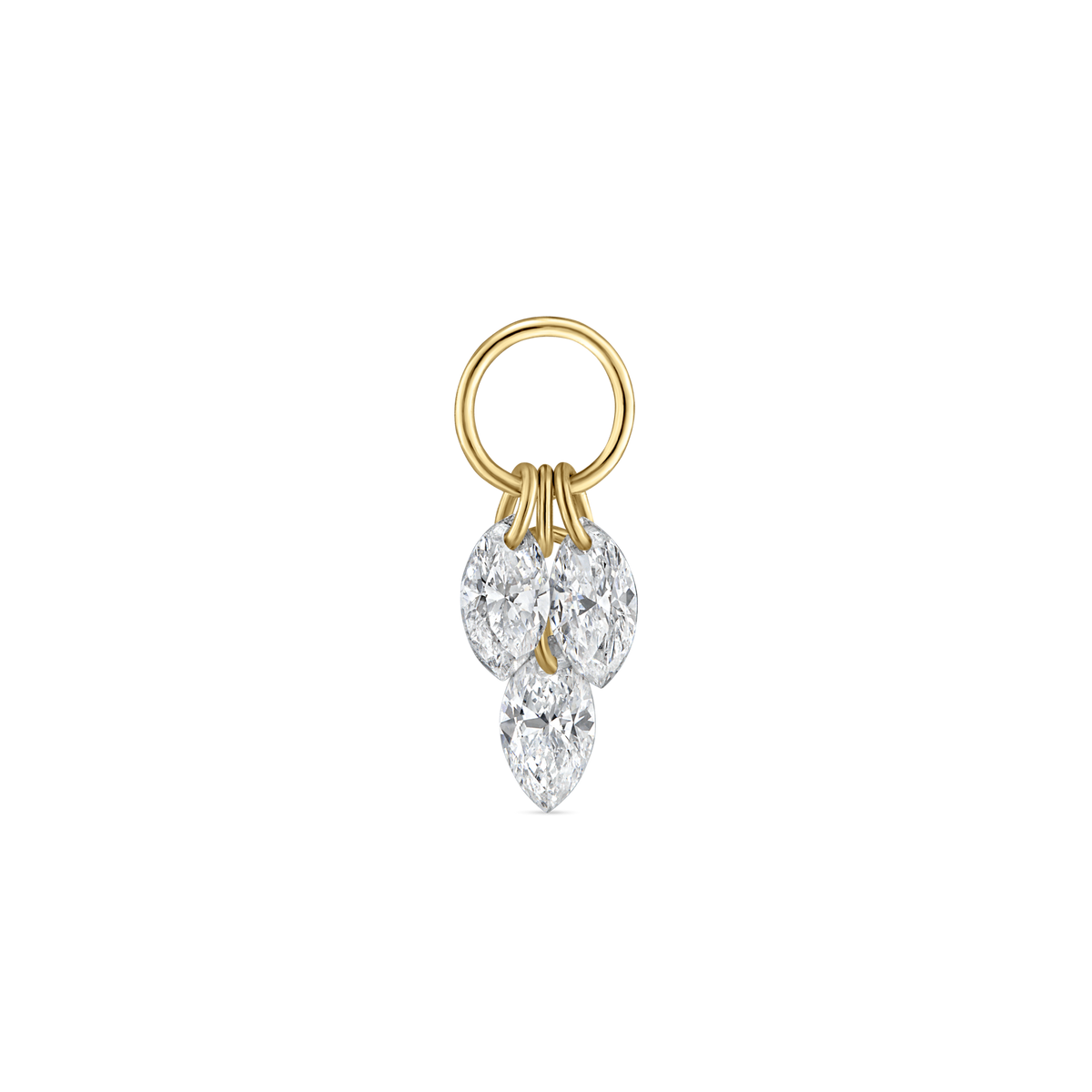 Floating Diamond Plume Charm
