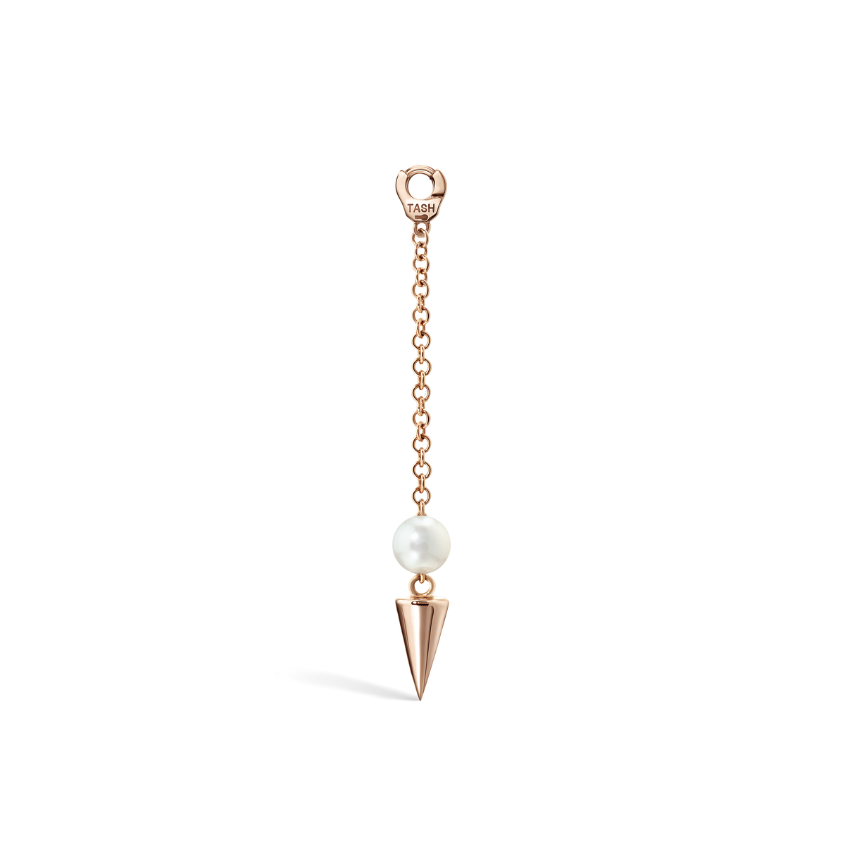 Pearl and Short Spike Pendulum Charm