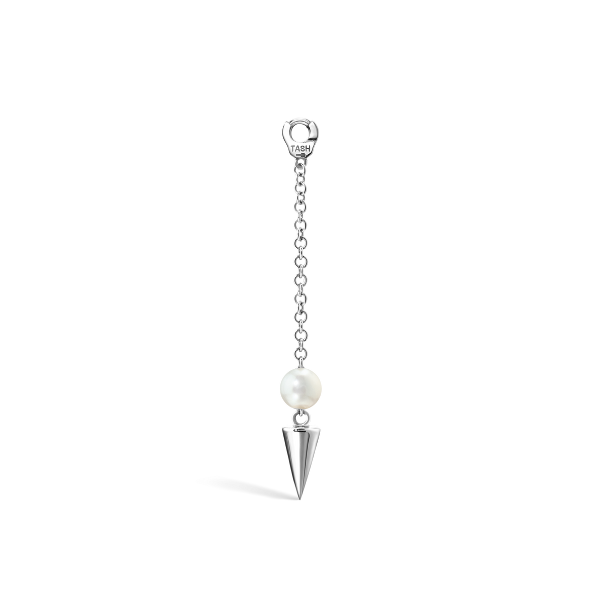 Pearl and Short Spike Pendulum Charm