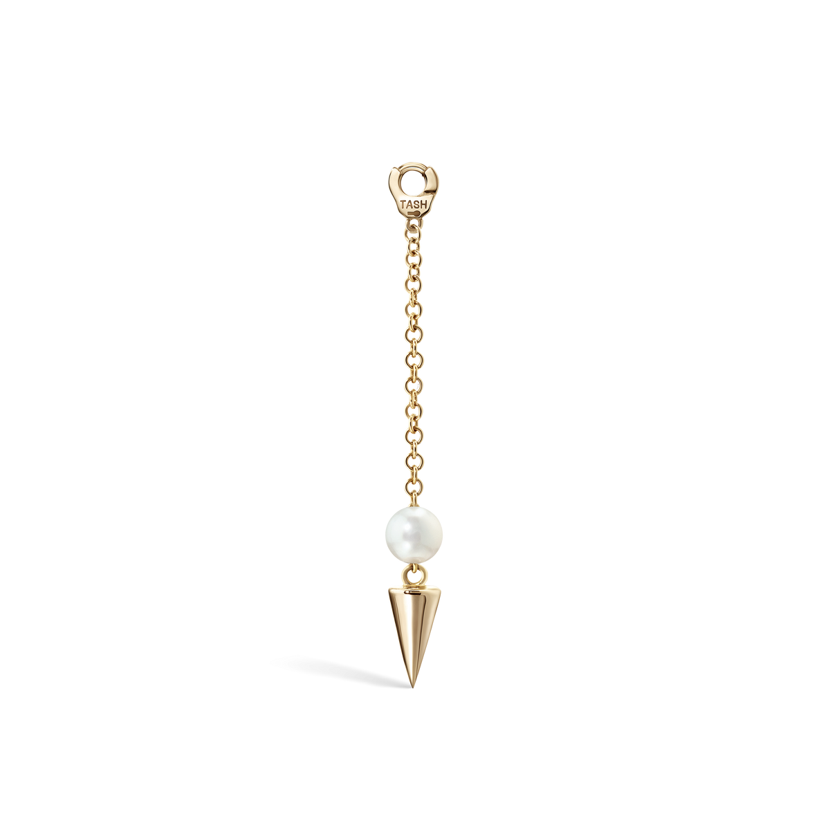 Pearl and Short Spike Pendulum Charm