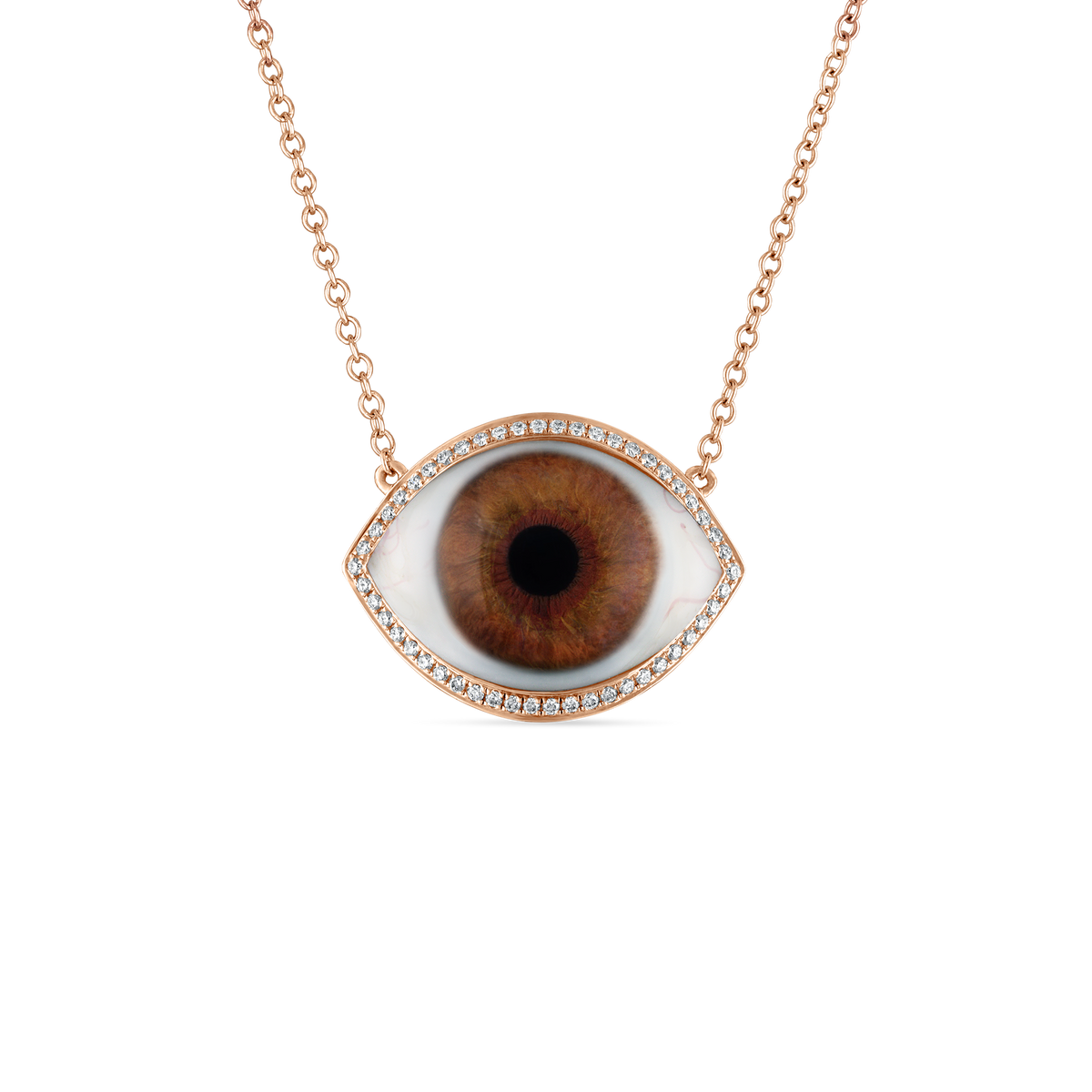 Diamond Halo Eye Necklace