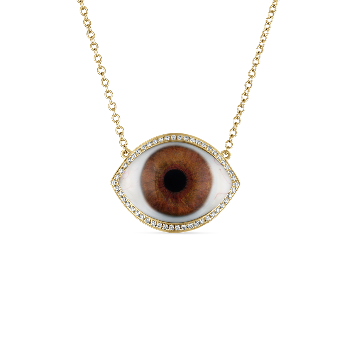 Diamond Halo Eye Necklace