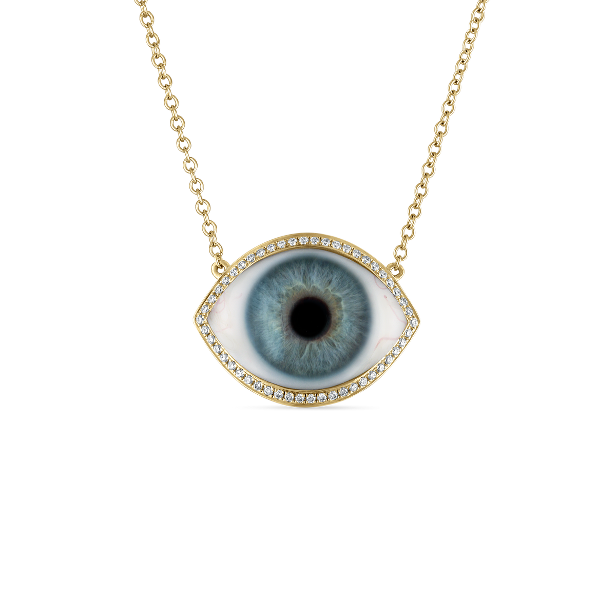 Diamond Halo Eye Necklace