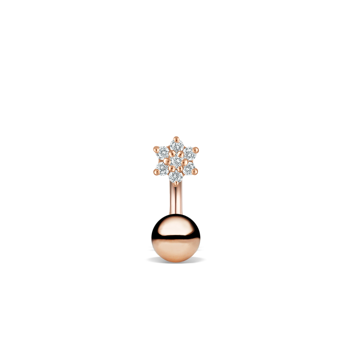 Diamond Flower and Ball Rook Barbell