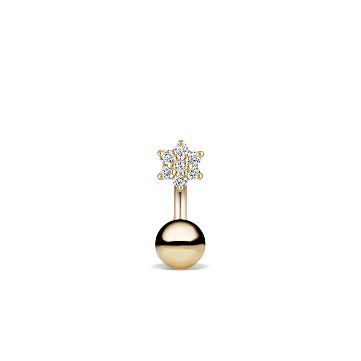 Diamond Flower and Ball Rook Barbell