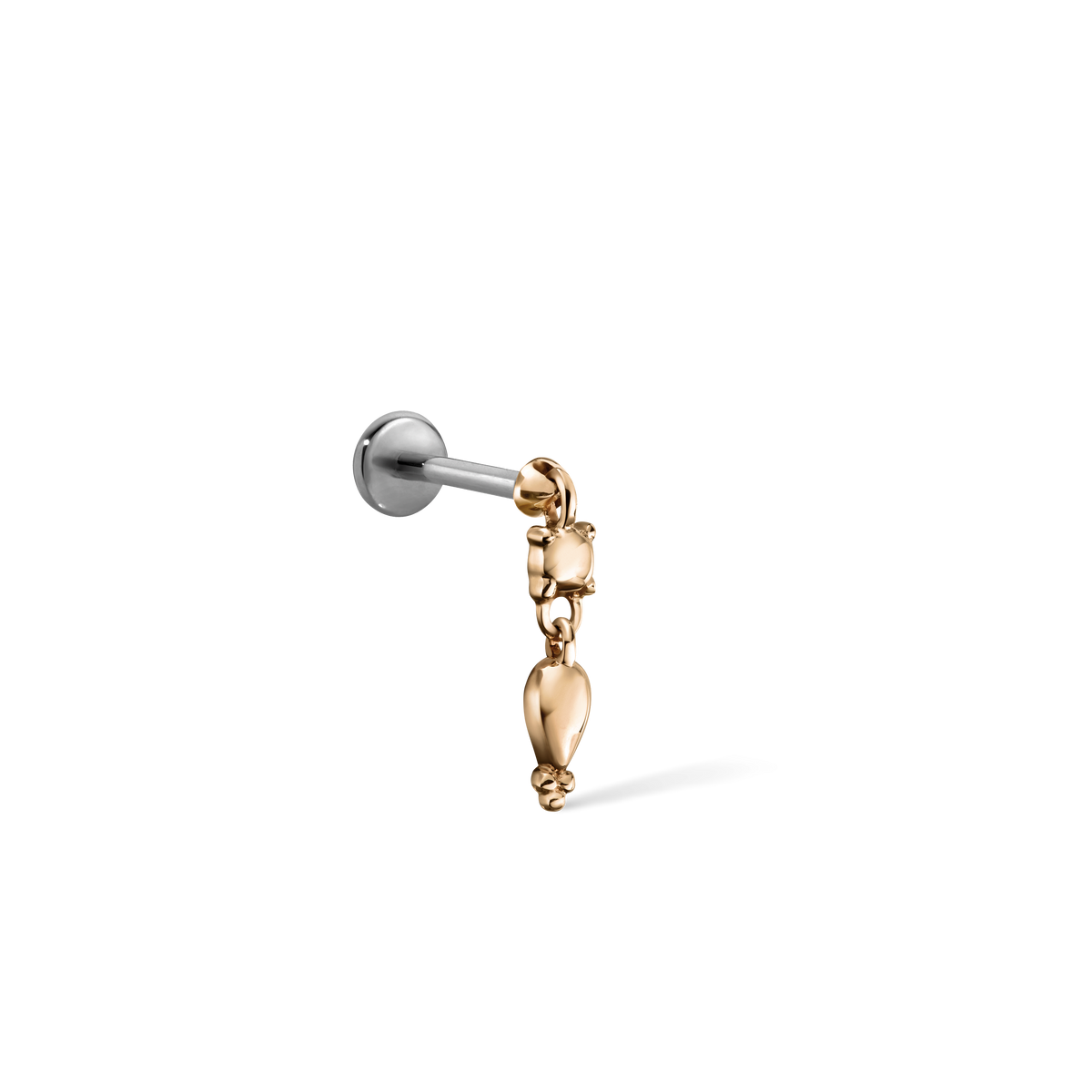Single Tassel Threaded Charm Earring With Titanium Backing