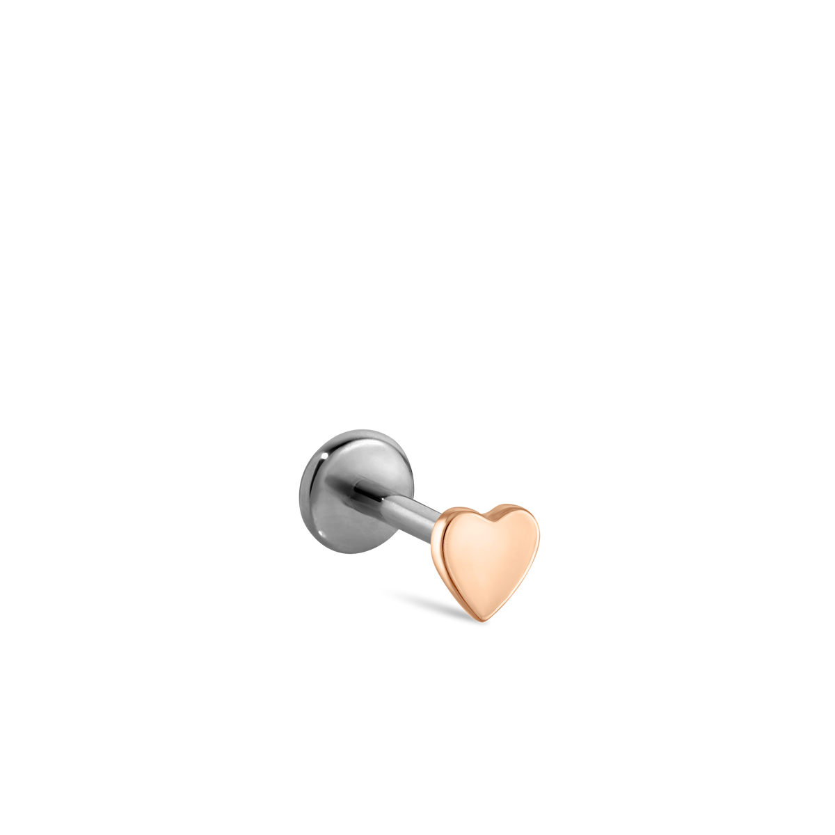 Heart Threaded Stud Earring With Titanium Backing