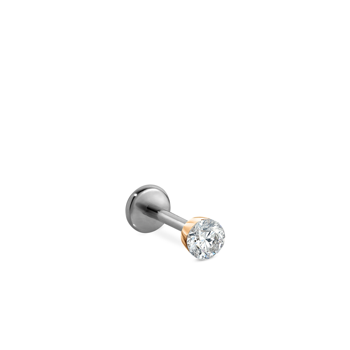 Invisible Set Diamond Threaded Stud Earring With Titanium Backing