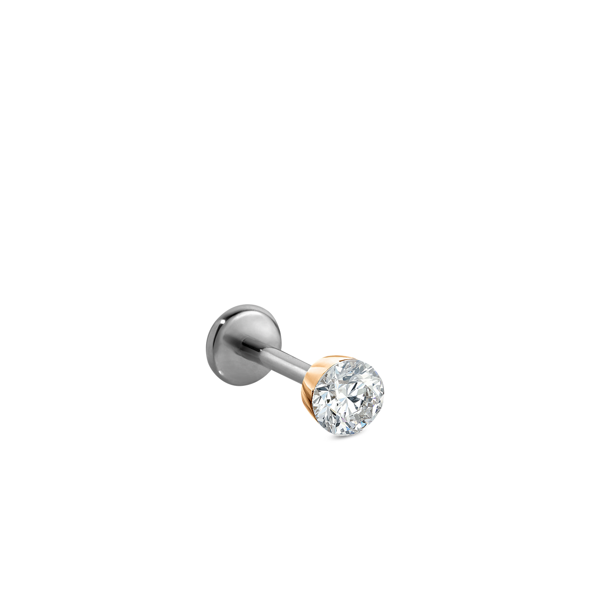 Invisible Set Diamond Threaded Stud Earring With Titanium Backing