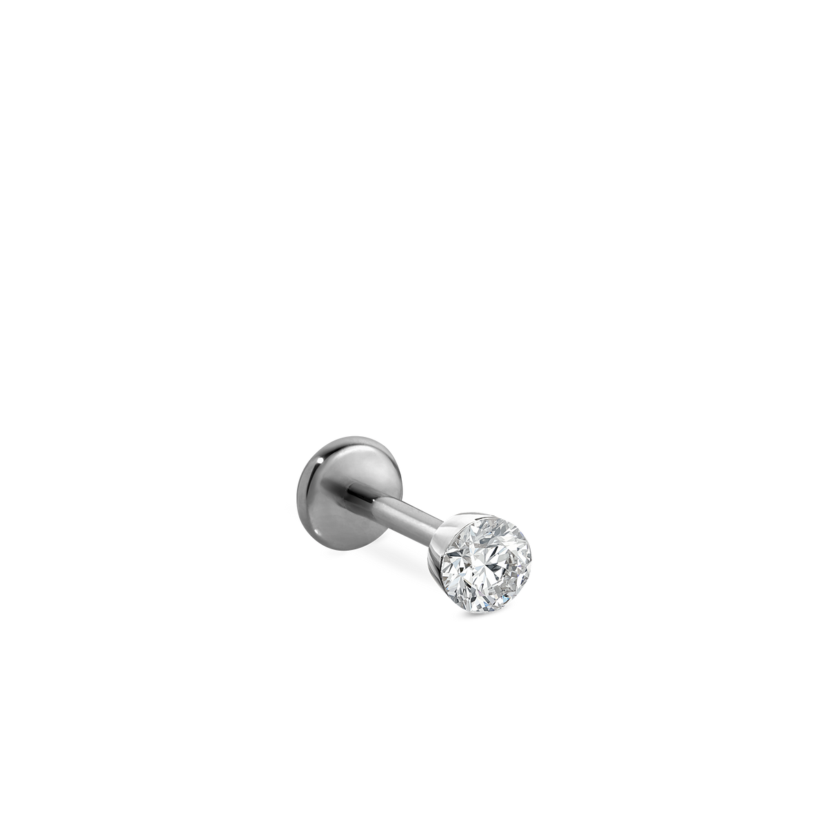 Invisible Set Diamond Threaded Stud Earring With Titanium Backing