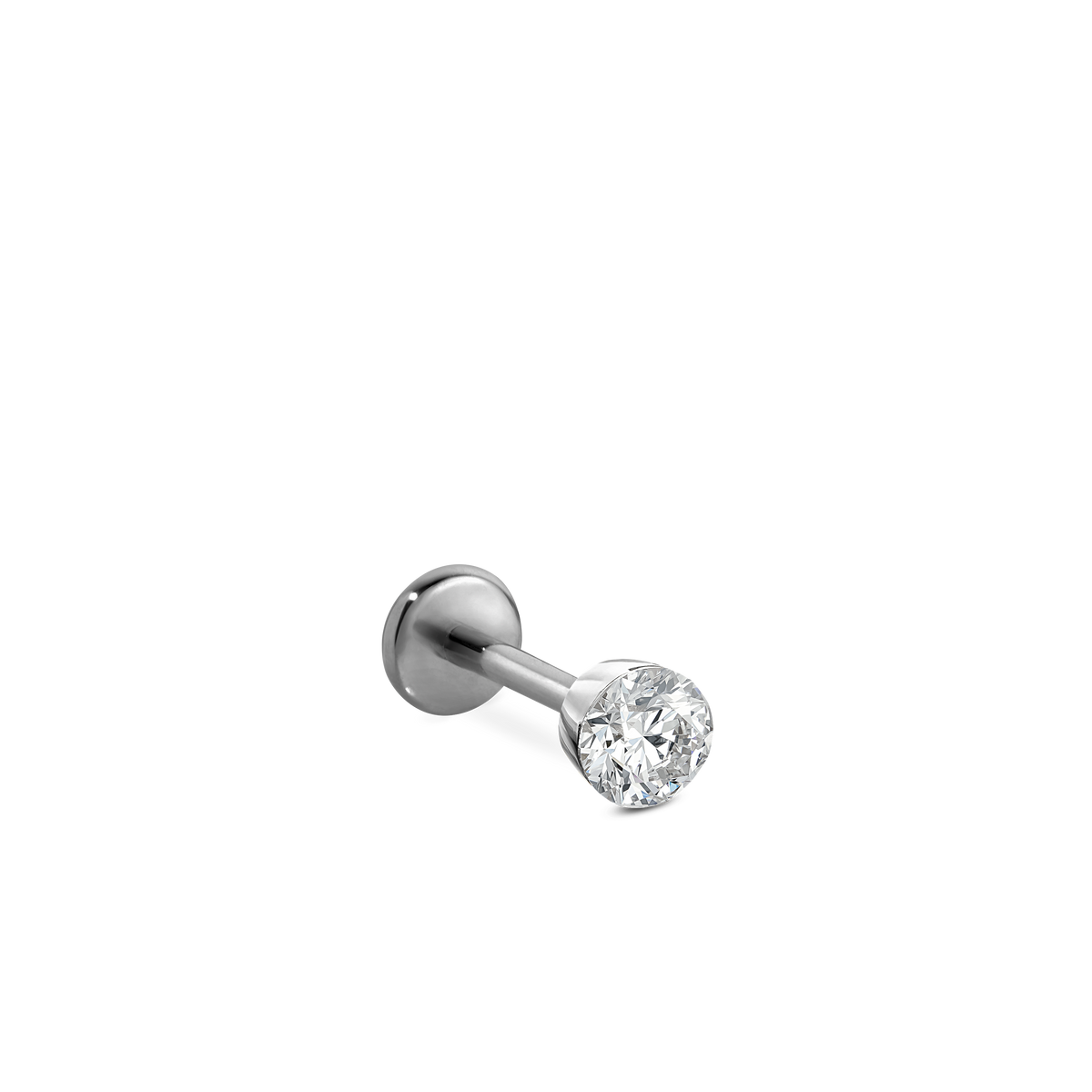 Invisible Set Diamond Threaded Stud Earring With Titanium Backing