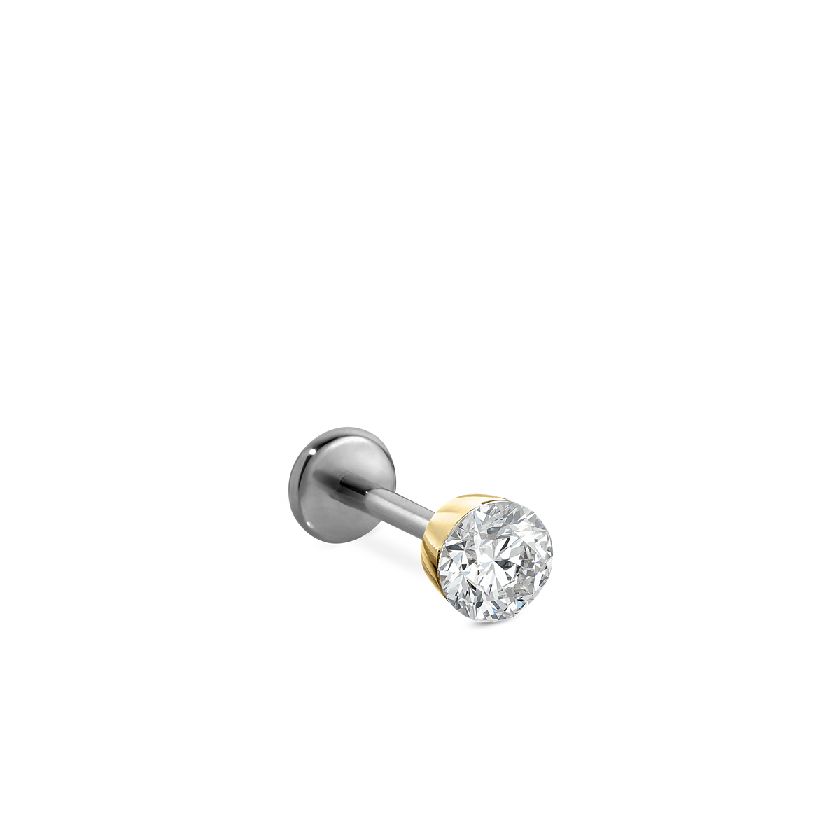 Invisible Set Diamond Threaded Stud Earring With Titanium Backing