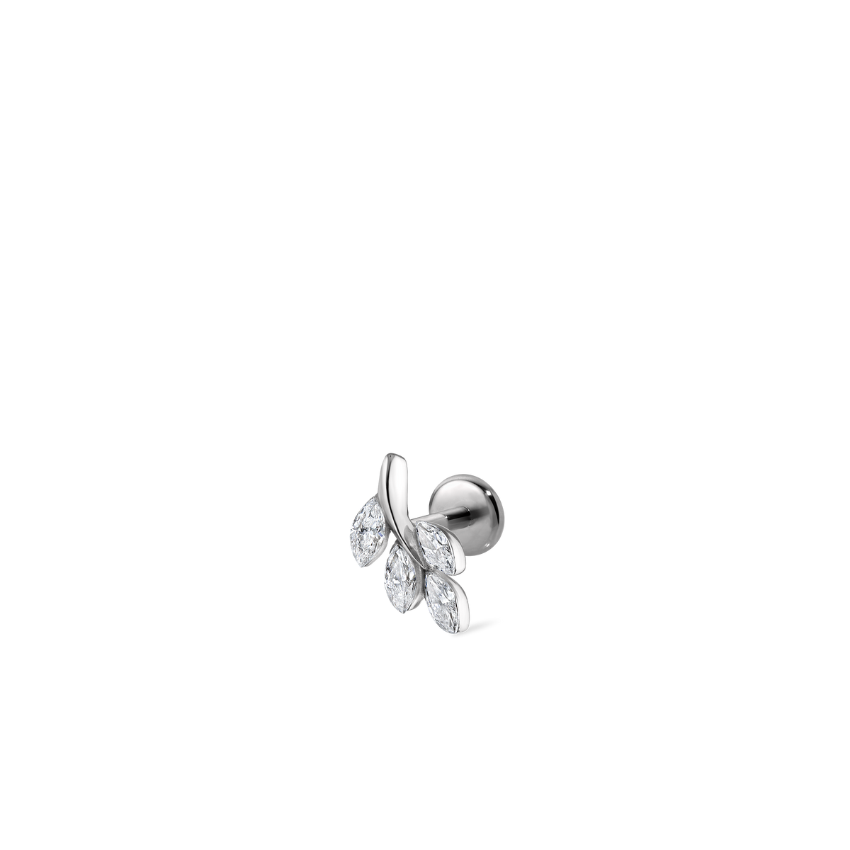 Diamond Vine Threaded Stud Earring