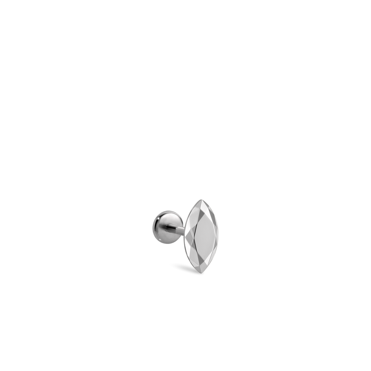 Faceted Gold Marquise Threaded Stud Earring With Titanium Backing