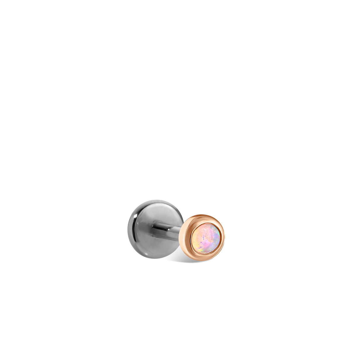 Opal Threaded Stud Earring With Titanium Backing