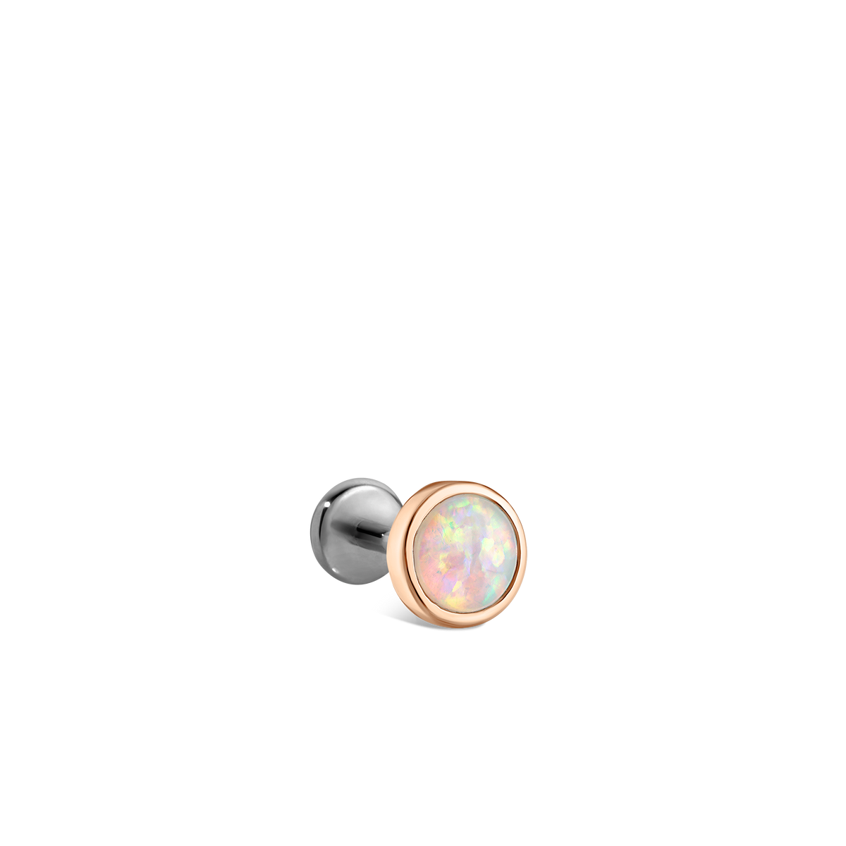 Opal Threaded Stud Earring With Titanium Backing