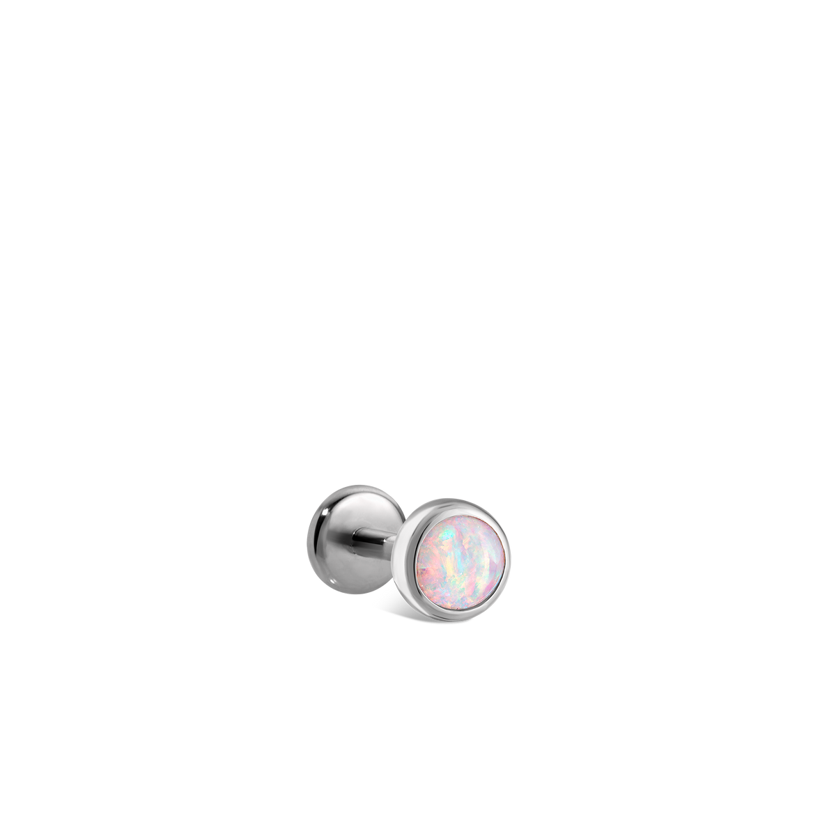 Opal Threaded Stud Earring With Titanium Backing