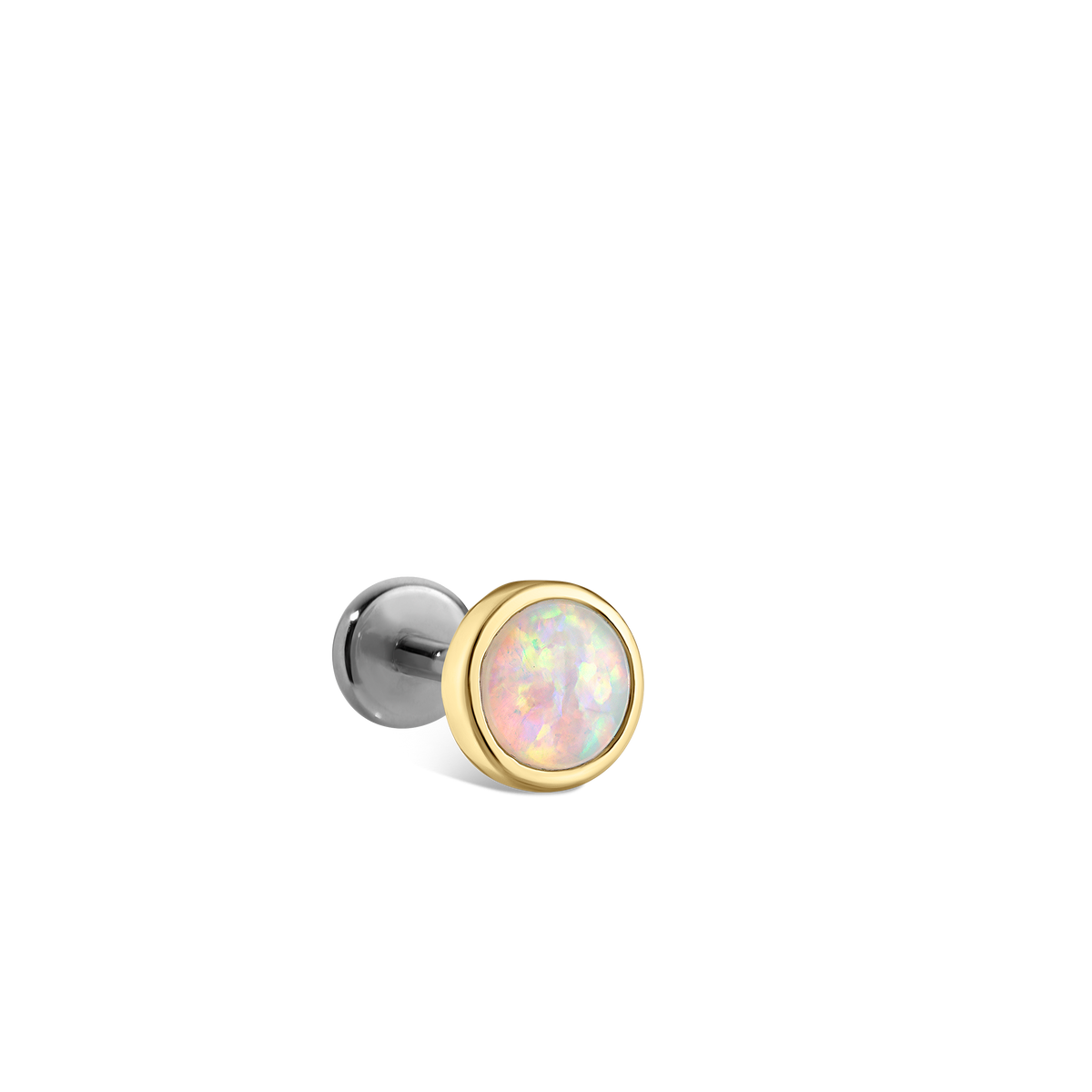 Opal Threaded Stud Earring With Titanium Backing