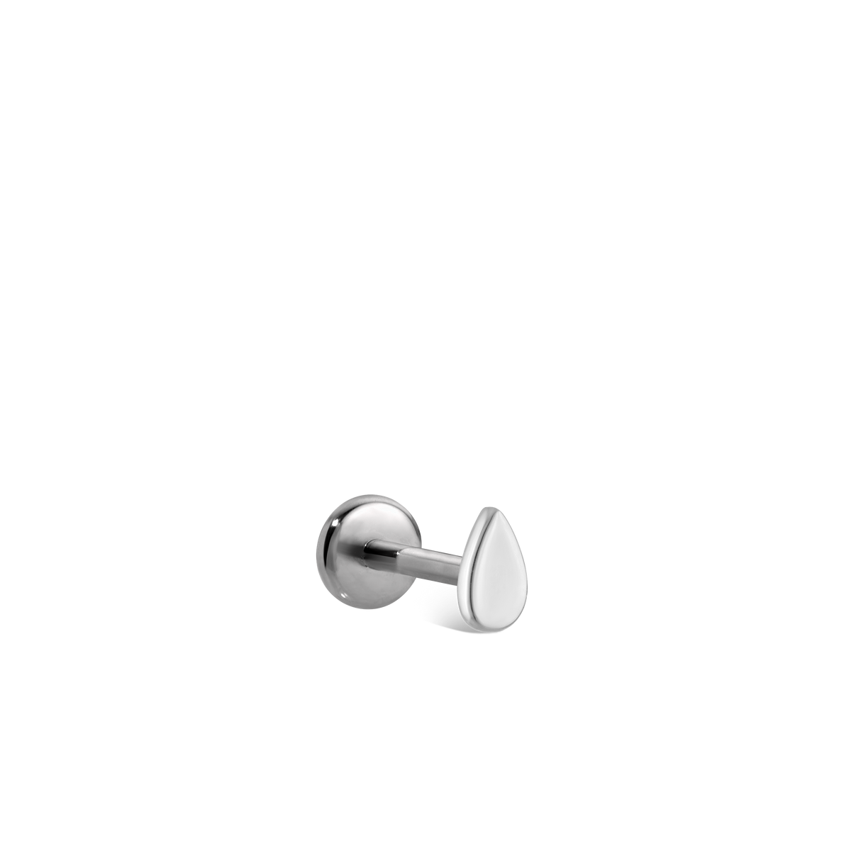 Plain Pear Shaped Threaded Stud Earring With Titanium Backing