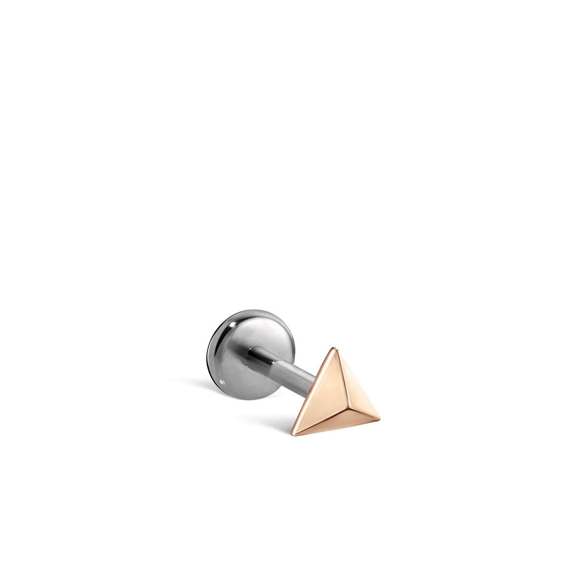 Faceted Triangle Threaded Stud Earring With Titanium Backing