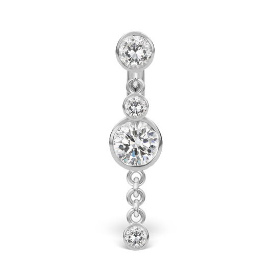3-4 Cubic Zirconia with Double Dangle Barbell