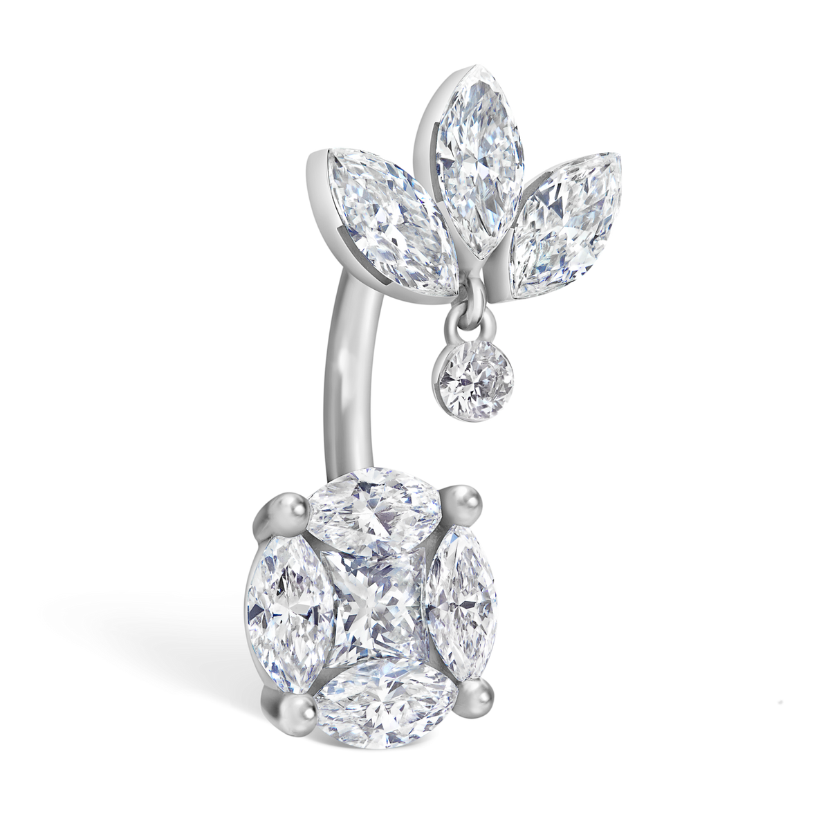 Diamond Lotus and Cluster Navel Barbell