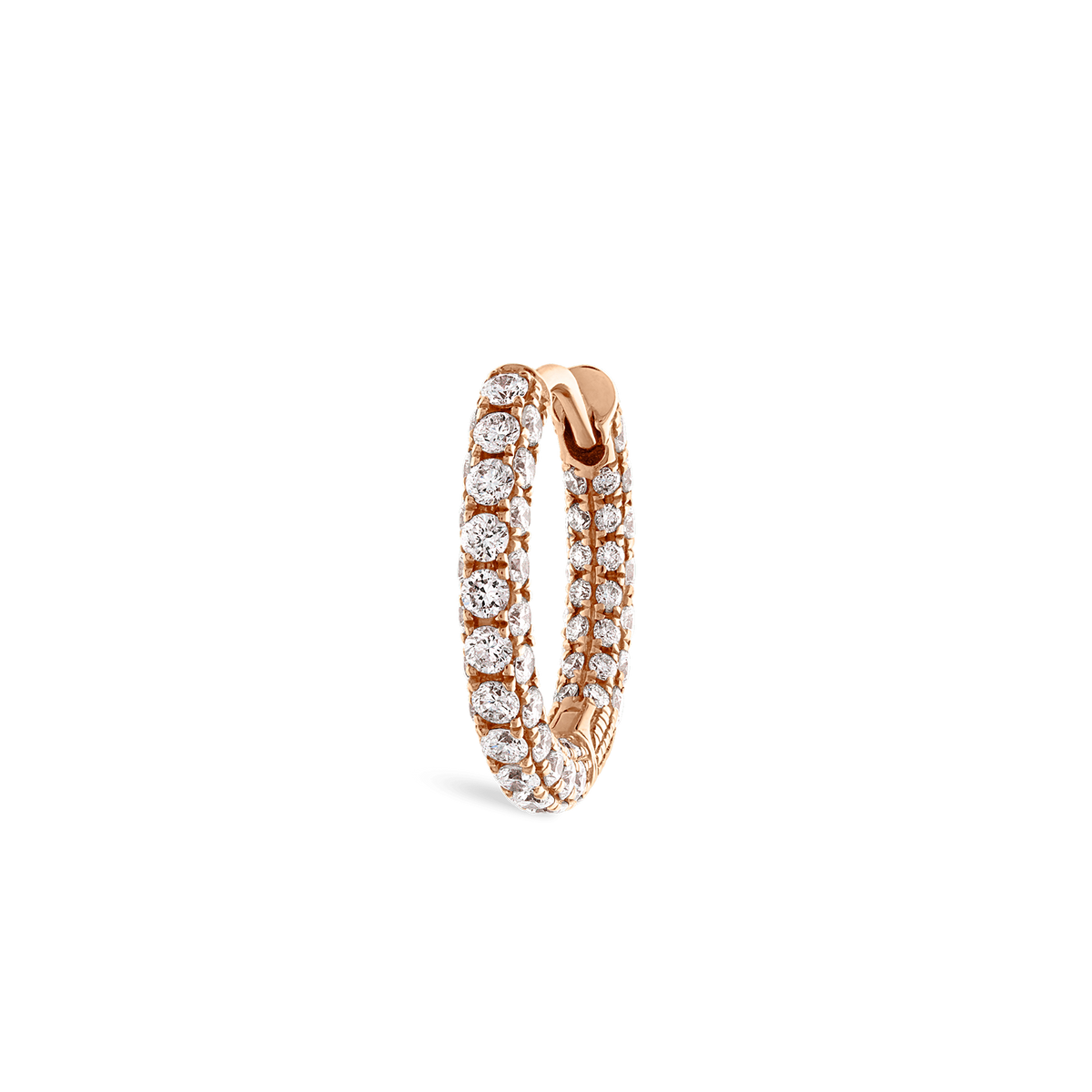 Diamond Five Row Pavé Hoop Earring (Bottom Hinge)