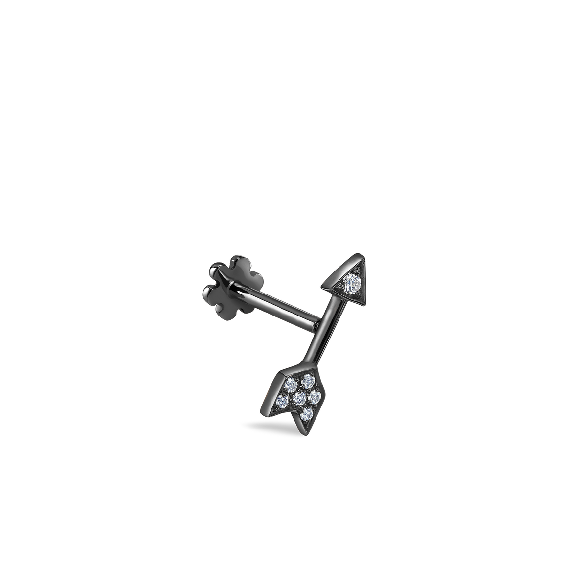 Diamond Arrow Threaded Stud Earring