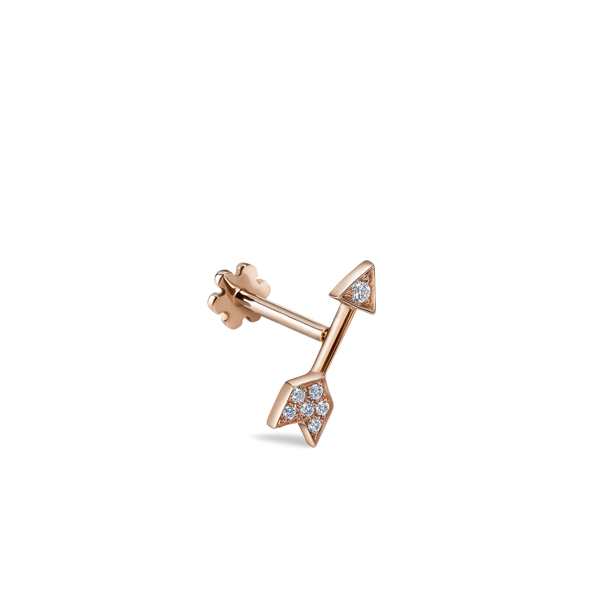 Diamond Arrow Threaded Stud Earring