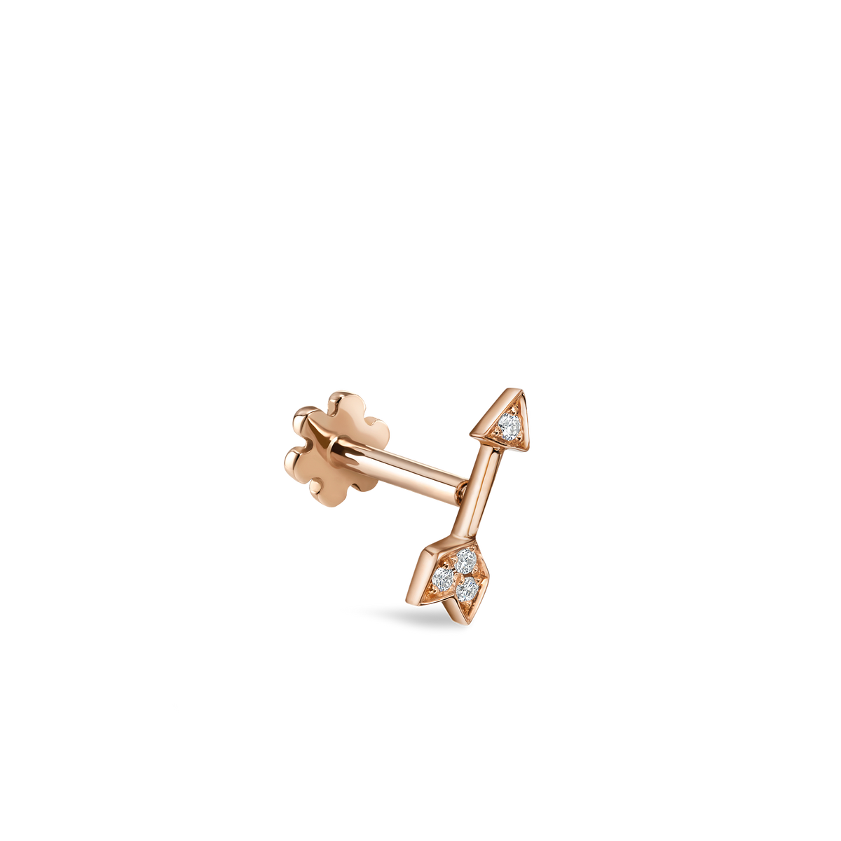 Diamond Arrow Threaded Stud Earring