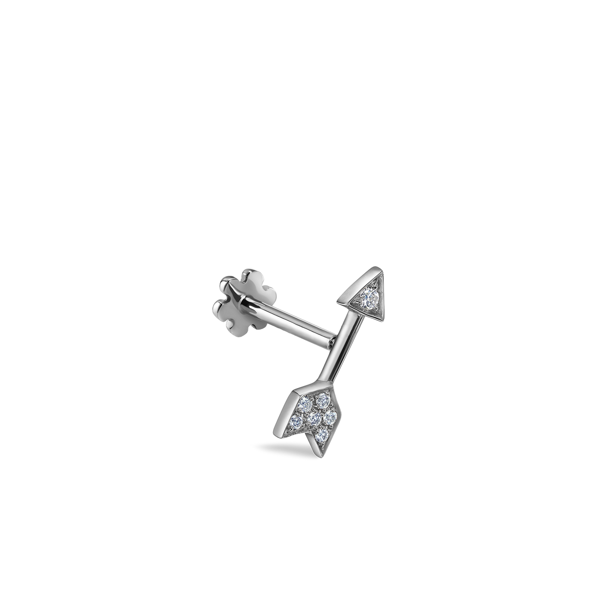 Diamond Arrow Threaded Stud Earring