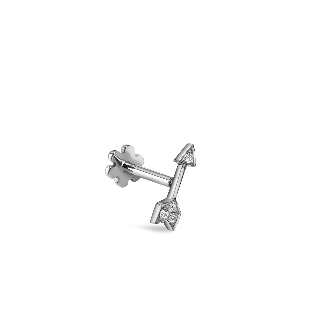 Diamond Arrow Threaded Stud Earring