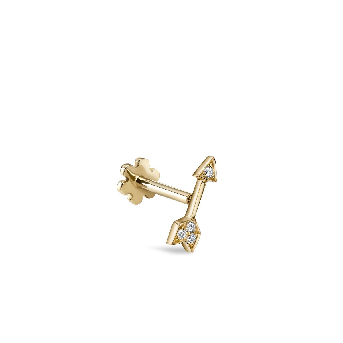 Diamond Arrow Threaded Stud Earring