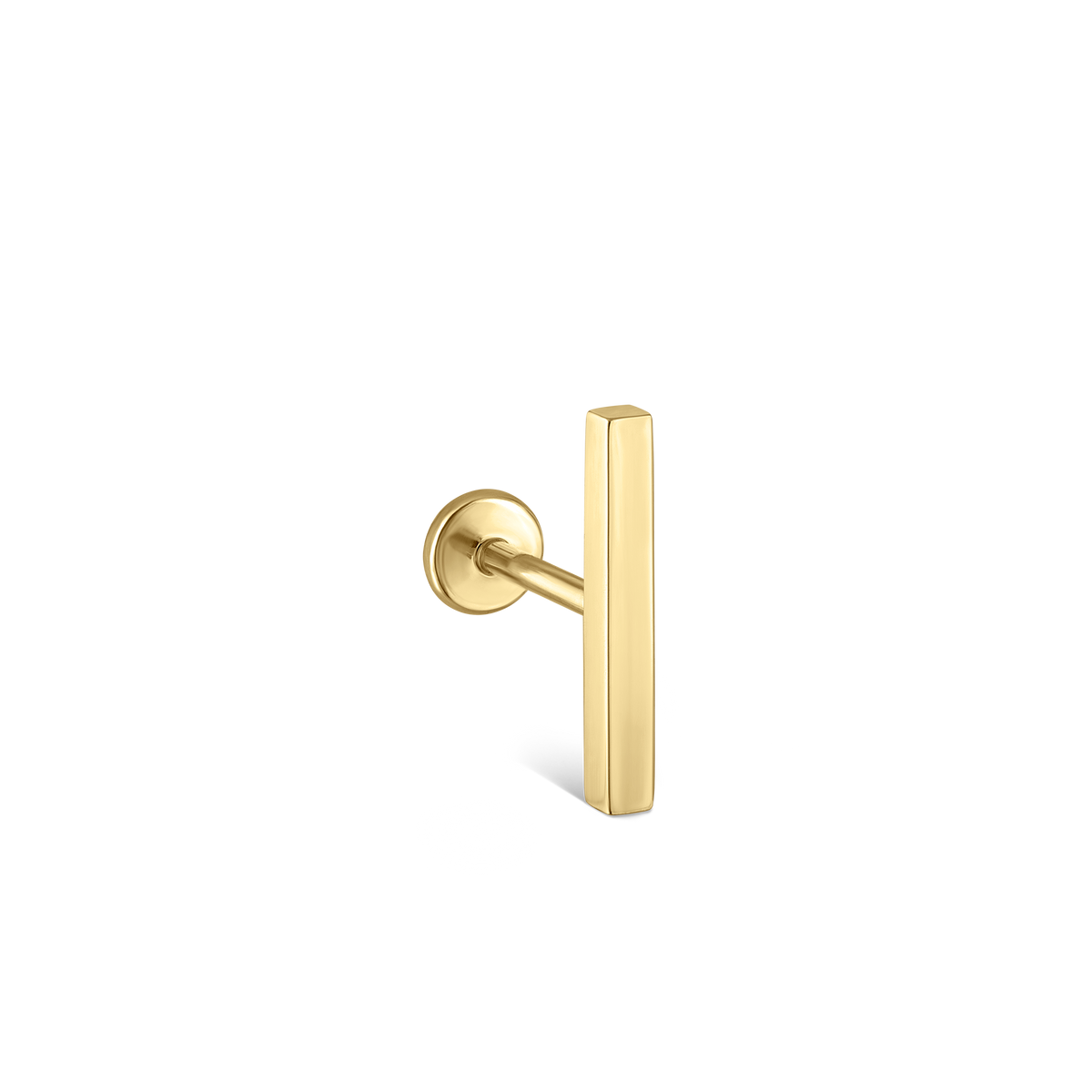 Polished Square Bar Threaded Stud Earring