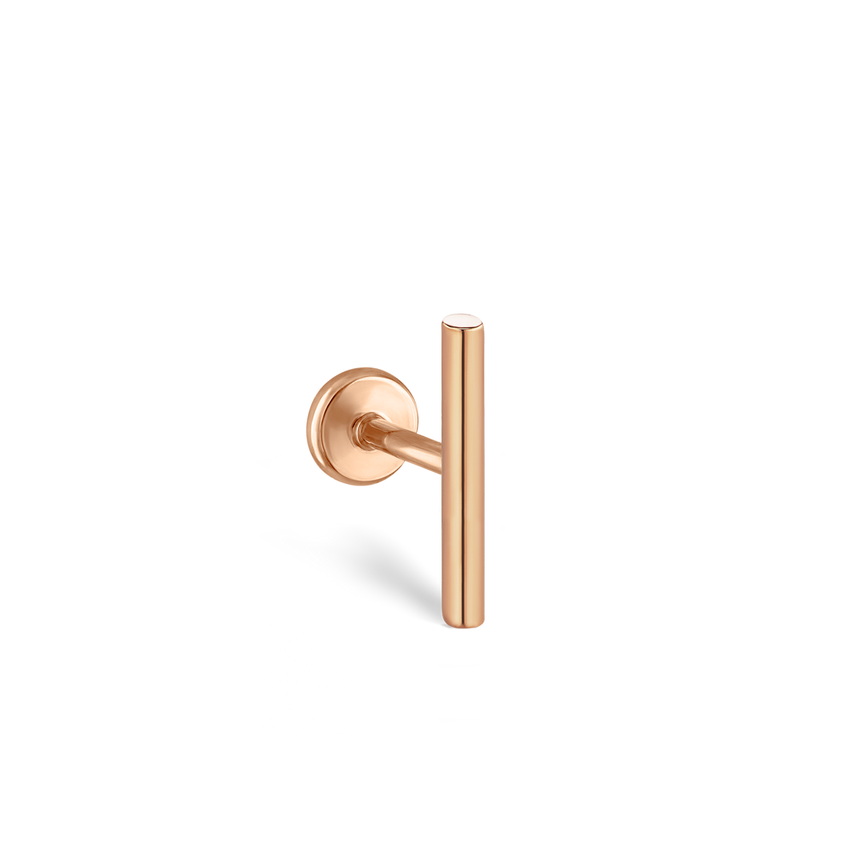 Polished Round Bar Threaded Stud Earring