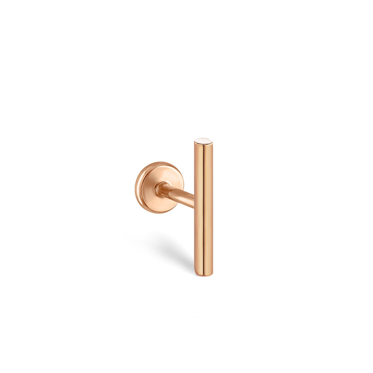 Polished Round Bar Threaded Stud Earring