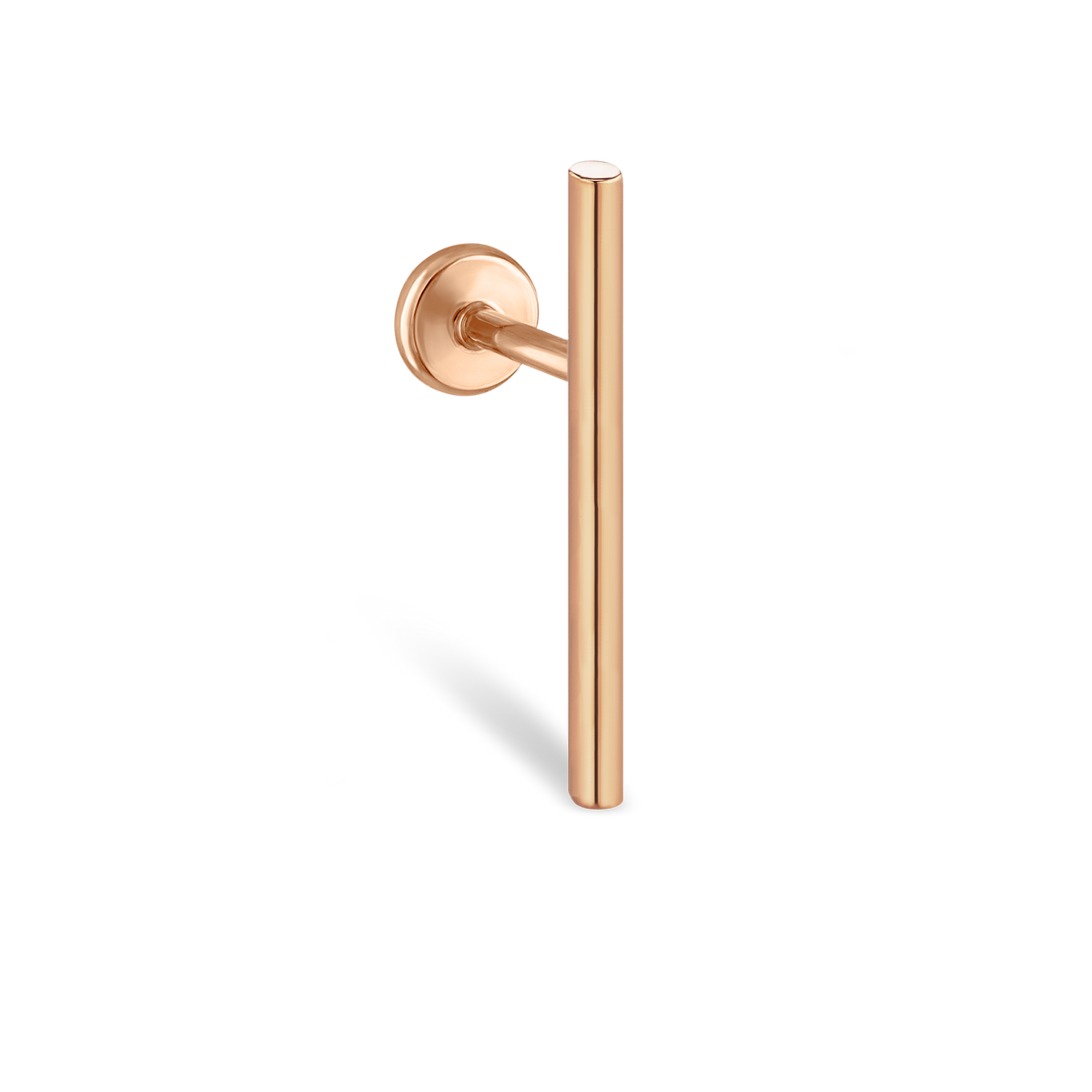 Polished Round Bar Threaded Stud Earring
