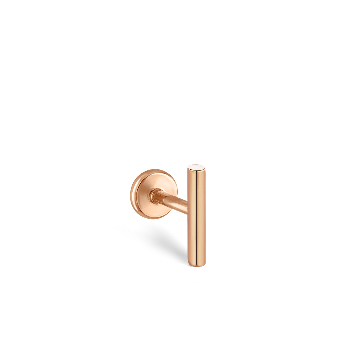 Polished Round Bar Threaded Stud Earring