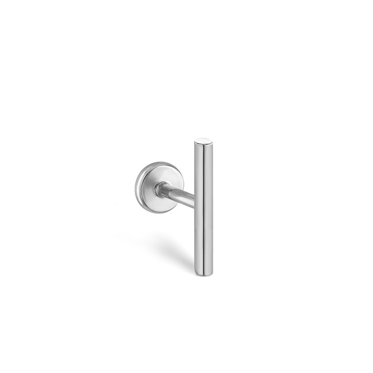 Polished Round Bar Threaded Stud Earring