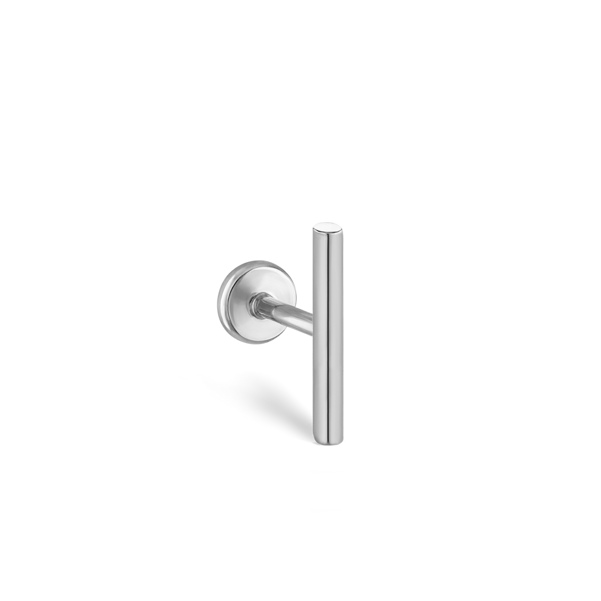 Polished Round Bar Threaded Stud Earring