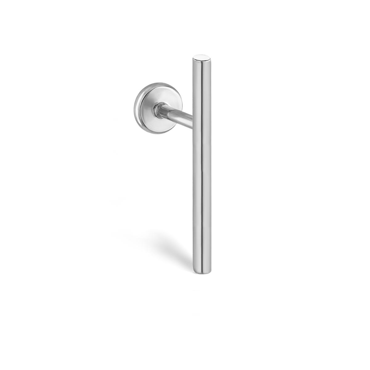Polished Round Bar Threaded Stud Earring
