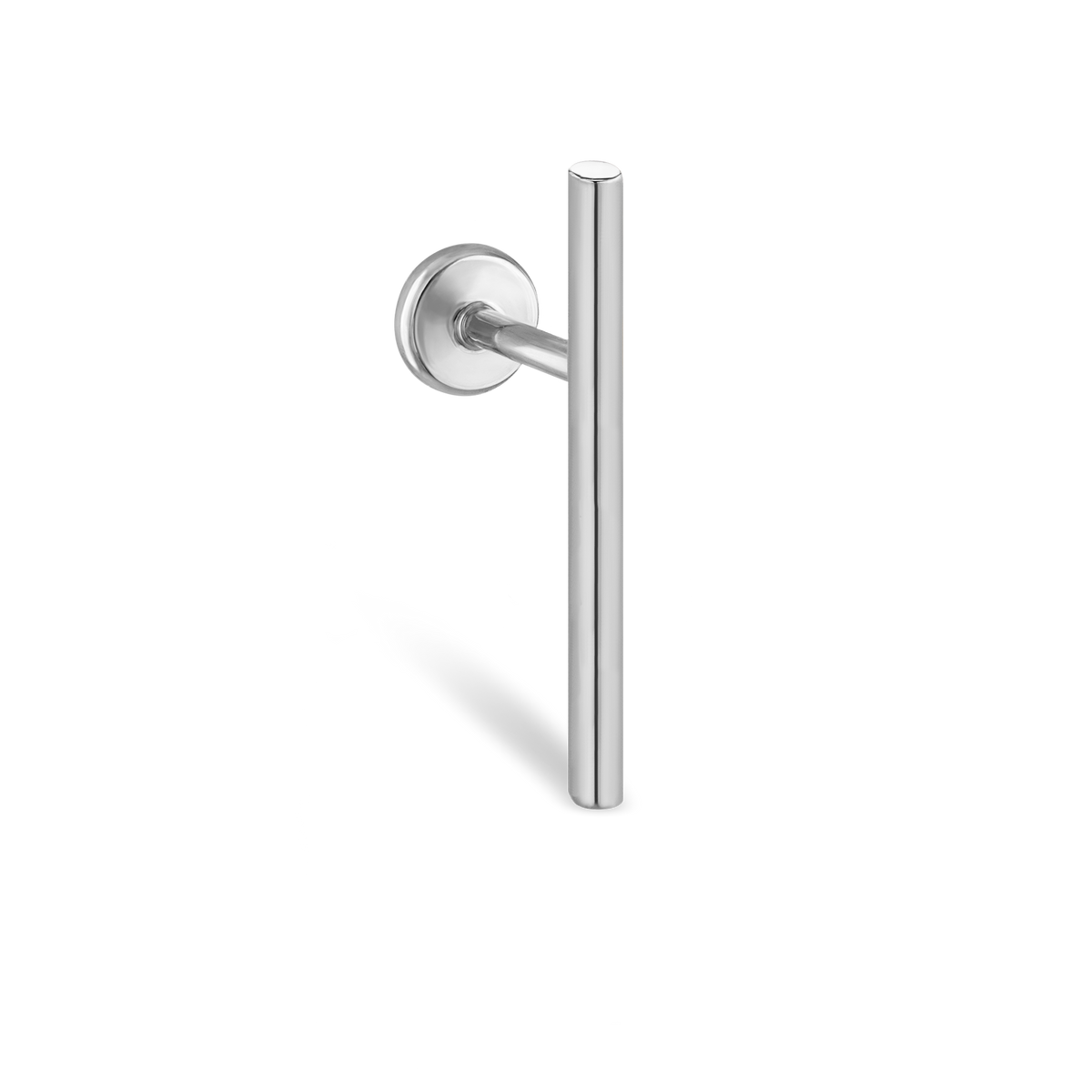 Polished Round Bar Threaded Stud Earring