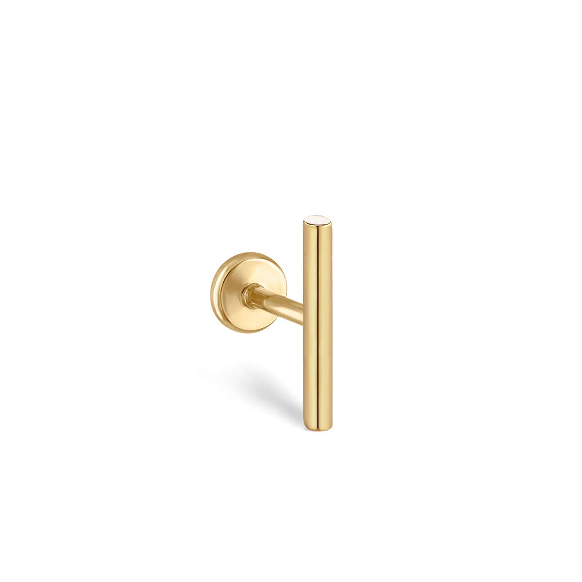 Polished Round Bar Threaded Stud Earring
