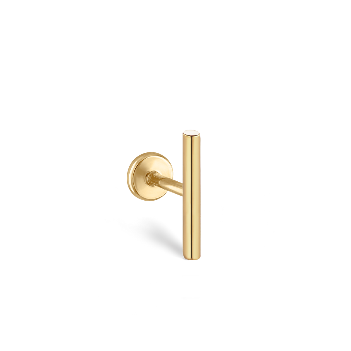 Polished Round Bar Threaded Stud Earring