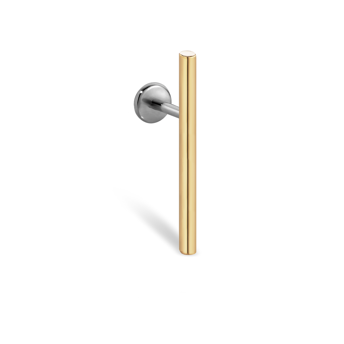 Polished Round Bar Threaded Stud Earring With Titanium Backing
